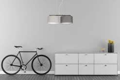 Belis Pendelleuchte Metall Stoff E27 Schwarz Grau Graphit< Hängelampen|Bürolampen