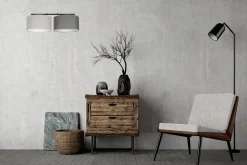 Belis Pendelleuchte Metall Stoff E27 Schwarz Grau Graphit< Hängelampen|Bürolampen