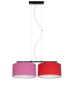 Belis Pendelleuchte Metall Stoff E27 70 cm Rosa Rot blendarm< Hängelampen|Bürolampen
