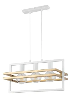 Sigma Pendelleuchte Metall Weiß Gold 3-flmg bis 0,8 m elegant< Moderne Lampen|Designerlampen