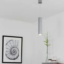 Hängelampen|Esszimmer Lampen*Nowodvorski Pendelleuchte Metall Zylinder schmal Ø 5,5 cm Grau GU10