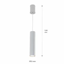 Hängelampen|Esszimmer Lampen*Nowodvorski Pendelleuchte Metall Zylinder schmal Ø 5,5 cm Grau GU10