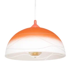 Hängelampen|Esszimmer Lampen*Lamkur Pendelleuchte Orange rund Esstisch Retro ADANIA