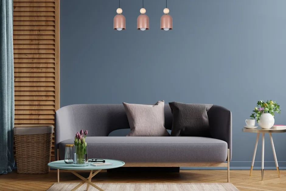 Hängelampen|Bürolampen*Belis Pendelleuchte Pink Metall Holz 3-flammig E27 66 cm lang