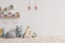 Belis Pendelleuchte Pink Metall Holz 2-flammig E27 46 cm lang< Hängelampen|Bürolampen