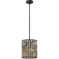 Elstead Pendelleuchte PRISM Bronze Ø26cm Art Déco Lampe< Hängelampen|Wohnzimmerlampen