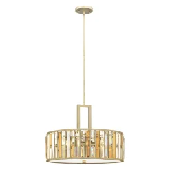 Hängelampen|Jugendstil Lampen*Elstead Pendelleuchte PRISM Silber Ø54cm Jugendstil Lampe