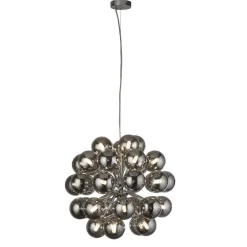 Searchlight Pendelleuchte Rauchglas Ø 51 cm 27x G9 Grau Chrom CARTER< Hängelampen|Esszimmer Lampen