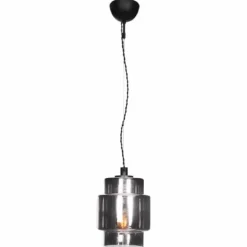 By Rydéns Pendelleuchte Rauchglas 20 cm breit E27 Vintage< Hängelampen|Wohnzimmerlampen