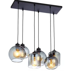 Glaslampen|Moderne Lampen*TK Lighting Pendelleuchte Rauchglas 6-flammig E27 verstellbar