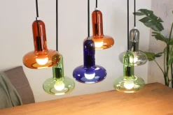 Wohnzimmerlampen|Glaslampen*Eco-Light Pendelleuchte Rauchglas Grün Blau Bernstein E14 65 cm