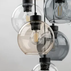 Hängelampen|Esszimmer Lampen*TK Lighting Pendelleuchte Rauchglas H: max. 140 cm verstellbar 9x E27