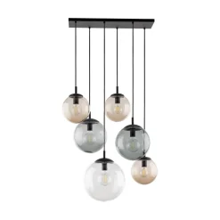 TK Lighting Pendelleuchte Rauchglas L: 77 cm H: max. 140 cm 6x E27< Hängelampen|Esszimmer Lampen