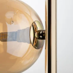 Wohnzimmerlampen|Glaslampen*TK Lighting Pendelleuchte Rauchglas Metall B: 23cm in Gold Bernstein MIEKE