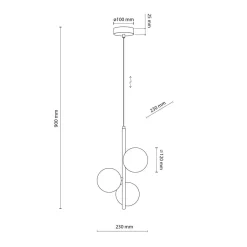 Wohnzimmerlampen|Glaslampen*TK Lighting Pendelleuchte Rauchglas Metall B: 23cm in Gold Bernstein MIEKE