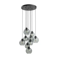 Hängelampen|Esszimmer Lampen*TK Lighting Pendelleuchte Rauchglas Metall H: max. 140 cm 9x E27