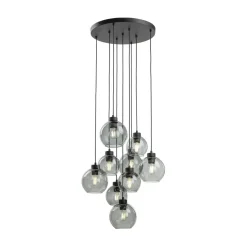 Hängelampen|Esszimmer Lampen*TK Lighting Pendelleuchte Rauchglas Metall H: max. 140 cm 9x E27