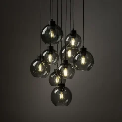 Hängelampen|Esszimmer Lampen*TK Lighting Pendelleuchte Rauchglas Metall H: max. 140 cm 9x E27