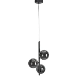 Wohnzimmerlampen|Glaslampen*TK Lighting Pendelleuchte Rauchglas Metall B: 23 cm Kugelschirme