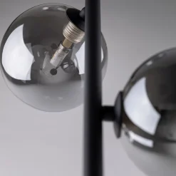 Wohnzimmerlampen|Glaslampen*TK Lighting Pendelleuchte Rauchglas Metall B: 23 cm Kugelschirme