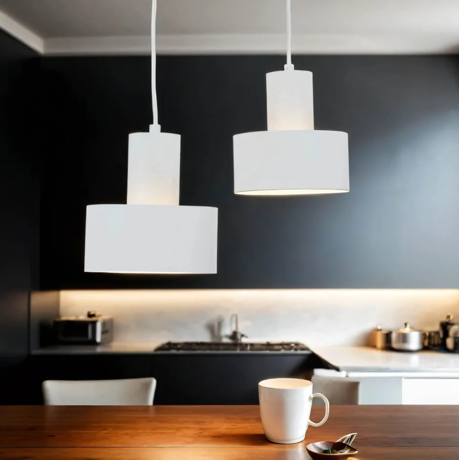 Sigma Pendelleuchte Rif Weiß 2 flammig< Hängelampen|Esszimmer Lampen