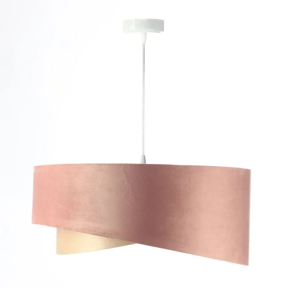 BPS Koncept Pendelleuchte Rosa Beige Hellblau Ø 50 cm Stoffschirm E27< Bürolampen|Schlafzimmer Lampen