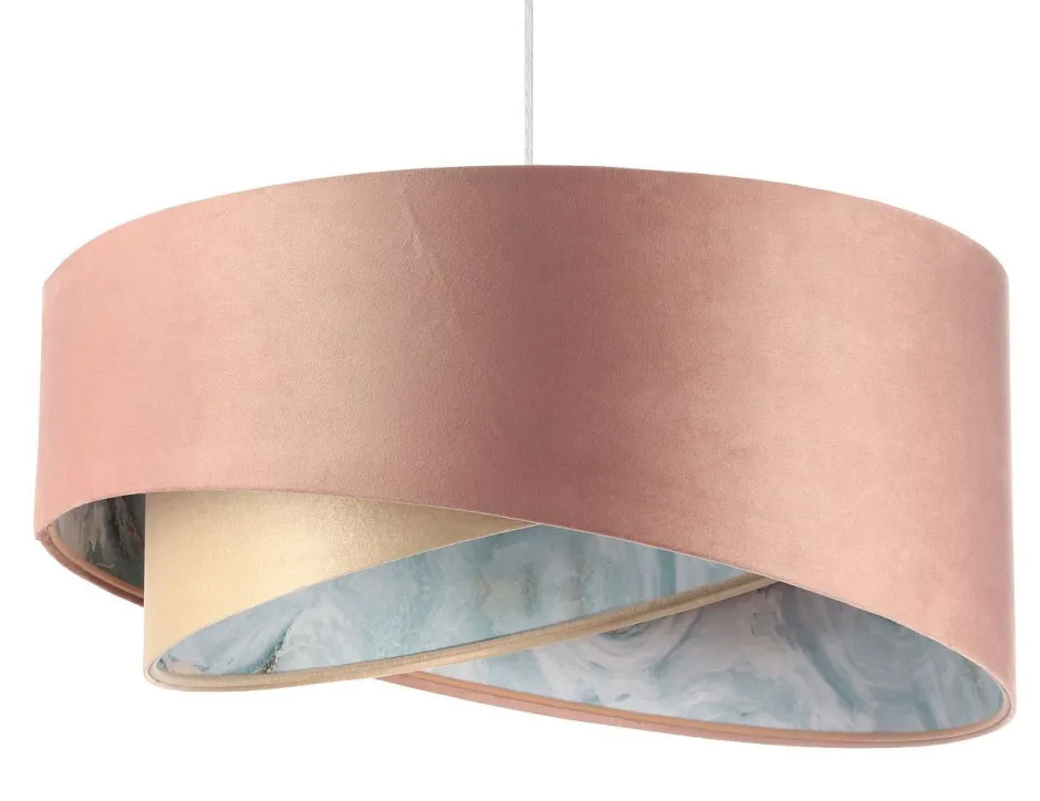BPS Koncept Pendelleuchte Rosa Beige Hellblau Ø 50 cm Stoffschirm E27< Bürolampen|Schlafzimmer Lampen