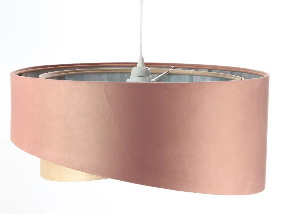 BPS Koncept Pendelleuchte Rosa Beige Hellblau Ø 50 cm Stoffschirm E27< Bürolampen|Schlafzimmer Lampen