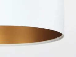 BPS Koncept Pendelleuchte ROSIE Weiß Gold Retro rund Esstisch< Hängelampen|Esszimmer Lampen