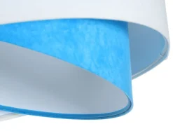 BPS Koncept Pendelleuchte rund Ø 50 cm E27 Weiß Blau Stoff Velours Optik< Bürolampen|Schlafzimmer Lampen