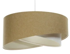 BPS Koncept Pendelleuchte rund Ø 60 cm E27 Beige Creme Stoff verstellbar< Hängelampen|Bürolampen
