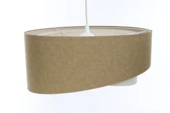 BPS Koncept Pendelleuchte rund Ø 60 cm E27 Beige Creme Stoff verstellbar< Hängelampen|Bürolampen