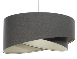 BPS Koncept Pendelleuchte rund Ø 50 cm E27 Grau Stoff Modern verstellbar< Bürolampen|Schlafzimmer Lampen