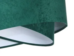 BPS Koncept Pendelleuchte rund Ø 50 cm E27 Stoff Velours Optik Grün Weiß< Hängelampen|Bürolampen