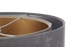 Bürolampen|Schlafzimmer Lampen*BPS Koncept Pendelleuchte rund Ø 50 cm Grau Silber Beige Gold E27 Stoff