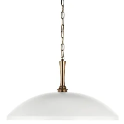 Elstead Pendelleuchte rund Ø 50,8 cm Metall E27 Vintage Weiß Bronze< Hängelampen|Wohnzimmerlampen