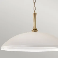 Elstead Pendelleuchte rund Ø 50,8 cm Metall E27 Vintage Weiß Bronze< Hängelampen|Wohnzimmerlampen