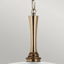 Elstead Pendelleuchte rund Ø 50,8 cm Metall E27 Vintage Weiß Bronze< Hängelampen|Wohnzimmerlampen