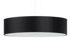 Sollux Pendelleuchte rund Ø 50 cm Schwarz blendarm Stoff Glas< Hängelampen|Wohnzimmerlampen