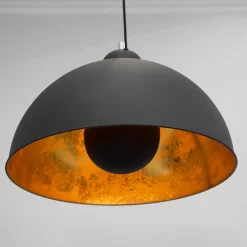 Invicta Interior Pendelleuchte rund Ø55cm Retro Schwarz Gold< Metall Lampen|Retro Lampen