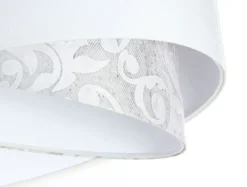 Hängelampen|Bürolampen*BPS Koncept Pendelleuchte rund D: 50 cm E27 Weiß Grau Stoffschirm