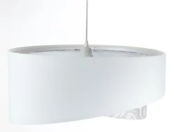 Hängelampen|Bürolampen*BPS Koncept Pendelleuchte rund D: 50 cm E27 Weiß Grau Stoffschirm