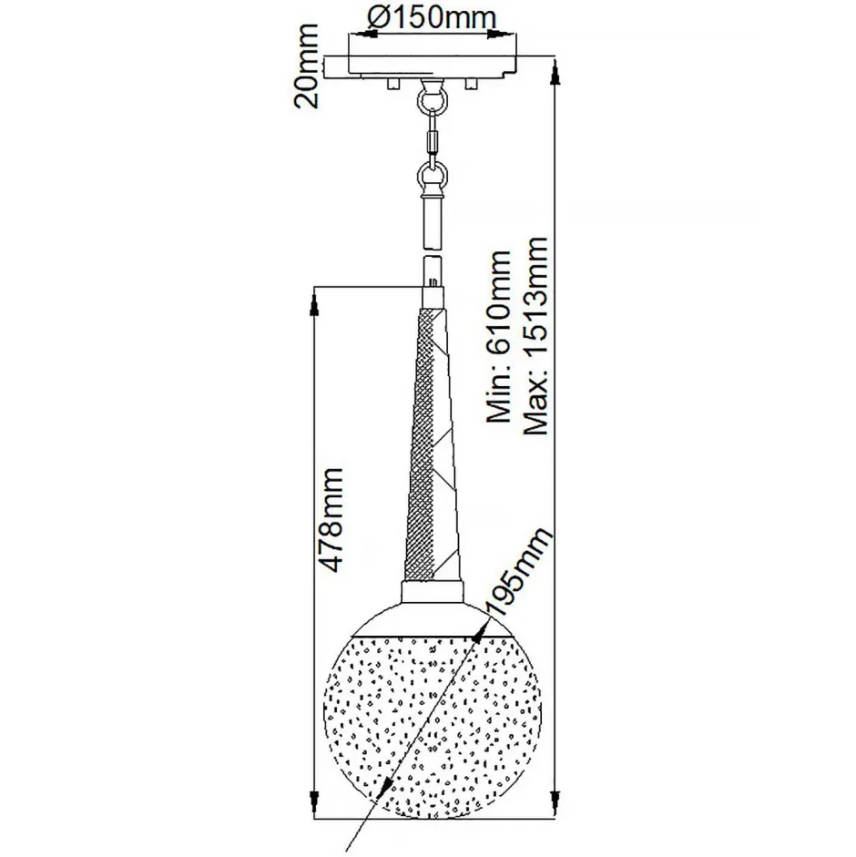 Elstead Pendelleuchte rund D: 19,5 cm E27 Kugelschirm Regenglas< Bürolampen|Wohnzimmerlampen