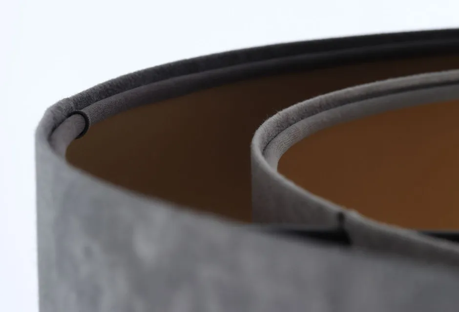 Bürolampen|Schlafzimmer Lampen*BPS Koncept Pendelleuchte rund D: 50 cm Grau Gold E27 Stoffschirm