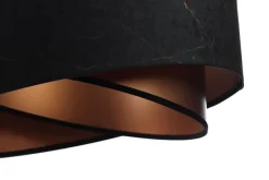 Bürolampen|Schlafzimmer Lampen*BPS Koncept Pendelleuchte rund Stoff D: 50 cm E27 in Schwarz Kupfer