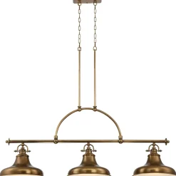 Hängelampen|Industrie Lampen*Elstead Pendelleuchte RURAL Messing Lampe 3xE27 L:133cm