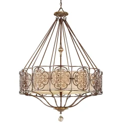 Rustikale Lampen|Designerlampen*Elstead Pendelleuchte SAMEA in Bronze Ø82cm Esstisch Lampe