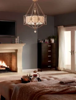 Rustikale Lampen|Designerlampen*Elstead Pendelleuchte SAMEA in Bronze Ø82cm Esstisch Lampe