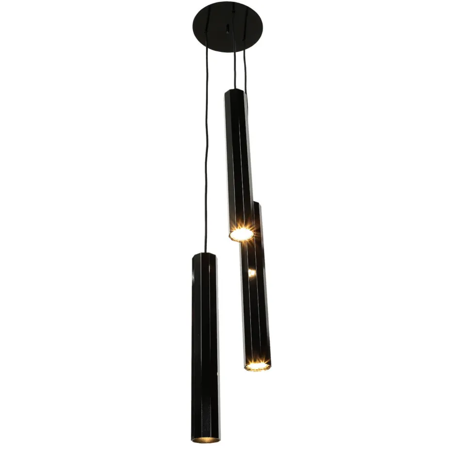 Hängelampen|Esszimmer Lampen*Nowodvorski Pendelleuchte Schwarz Aluminium 3-flammig Modern Design