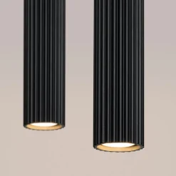 Wohnzimmerlampen|Metall Lampen*Sollux Pendelleuchte Schwarz B: 30 cm Aluminium GU10 2-flammig